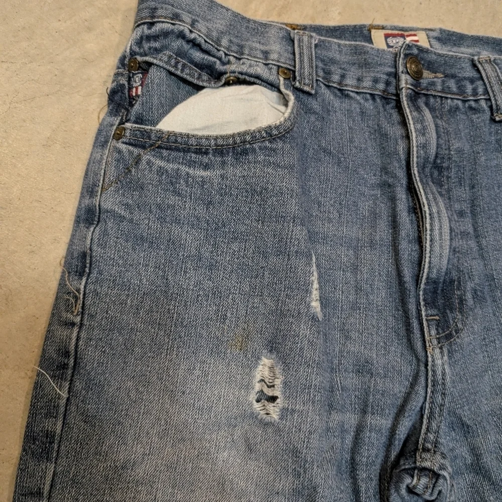 Y2K Phat Farm Jeans Straight Leg Distressed Men's 32x31 Measured Straight Leg